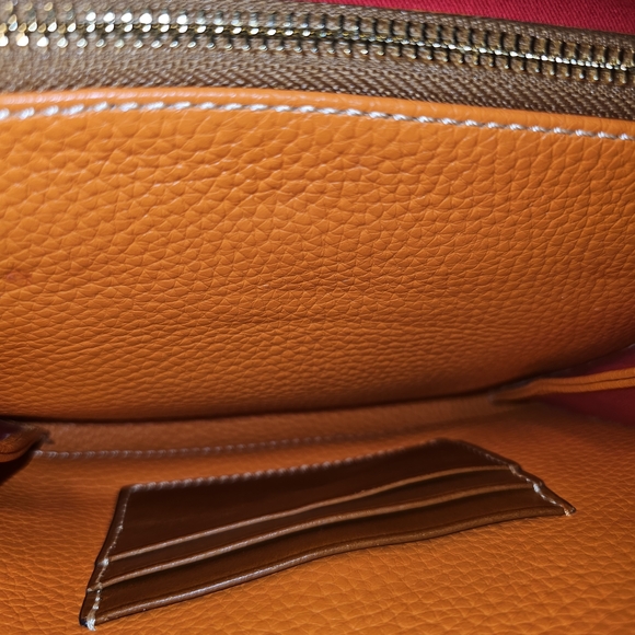 EUC Dooney & Bourke Orange Leather Crossbody Bag - Picture 8 of 11